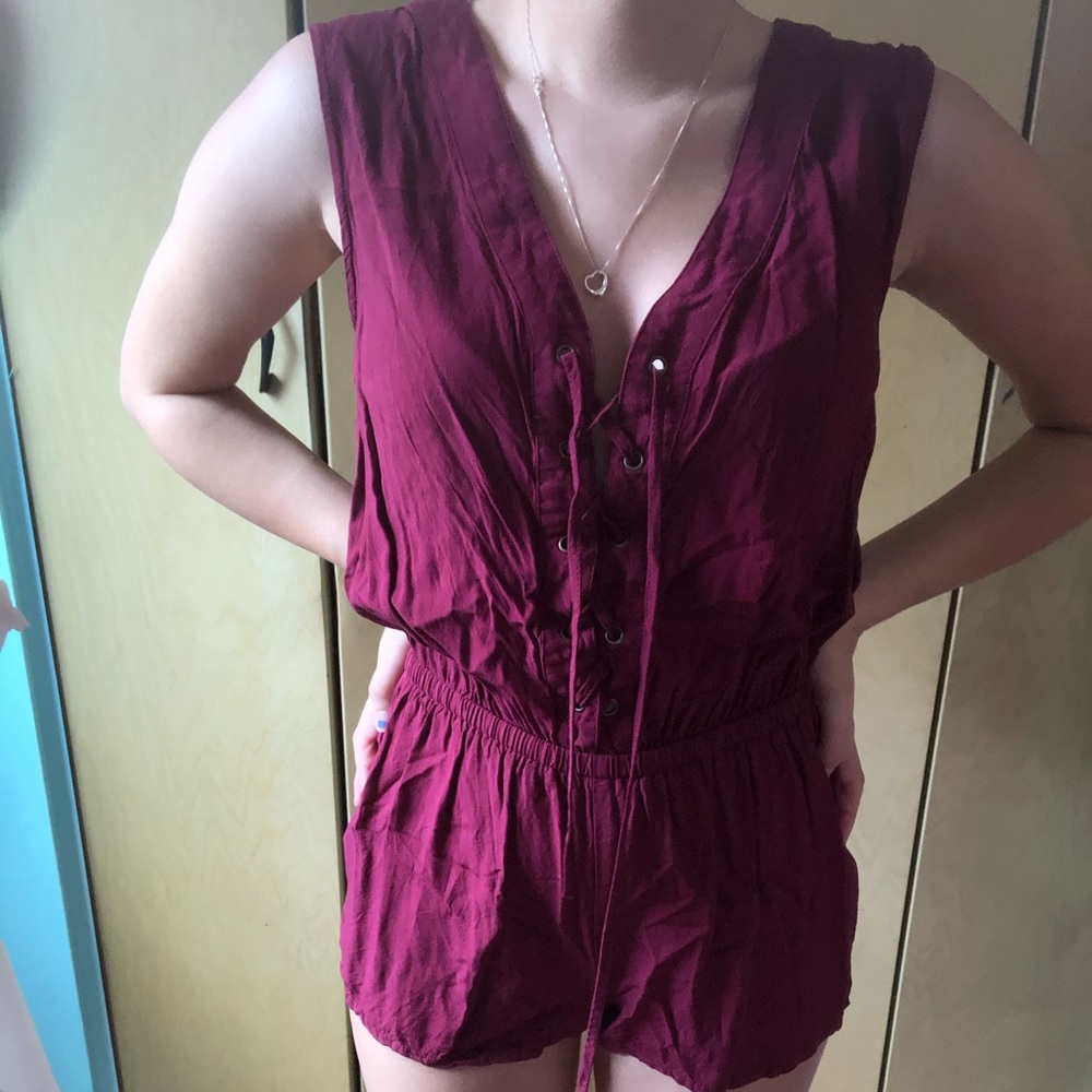 Red sexy romper